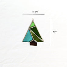 Charger l'image dans la galerie, Dimensions du vitrail de sapin géométrique de noël