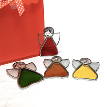 Charger l'image dans la galerie, Box de 4 Anges de Noël en vitrail Tiffany