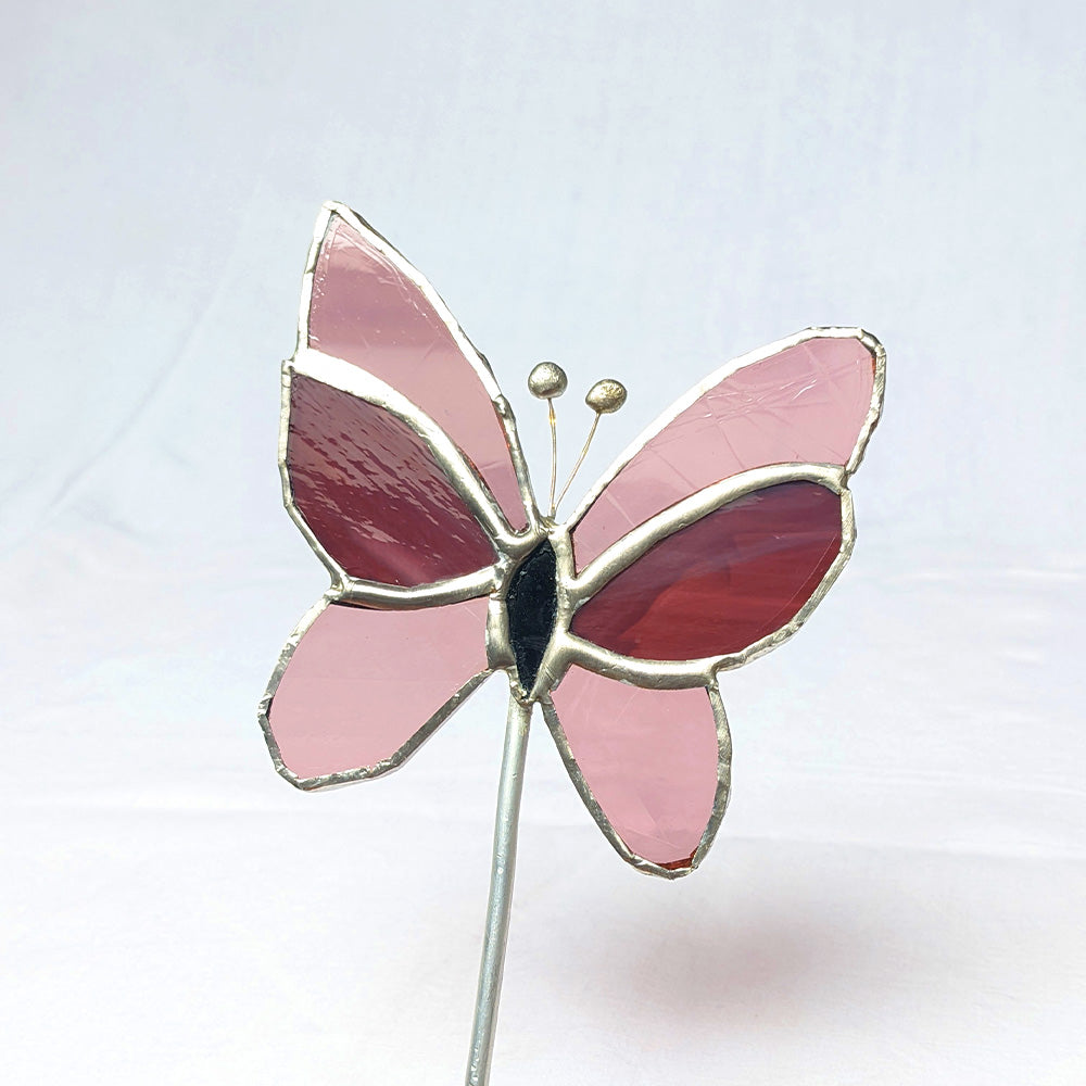 Pique-Fleur Papillon Violet en vitrail